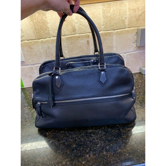 Cole Haan Large Carry On Satchel Chocolate Brown Pebbled Leather EUC - Picture 1 of 11